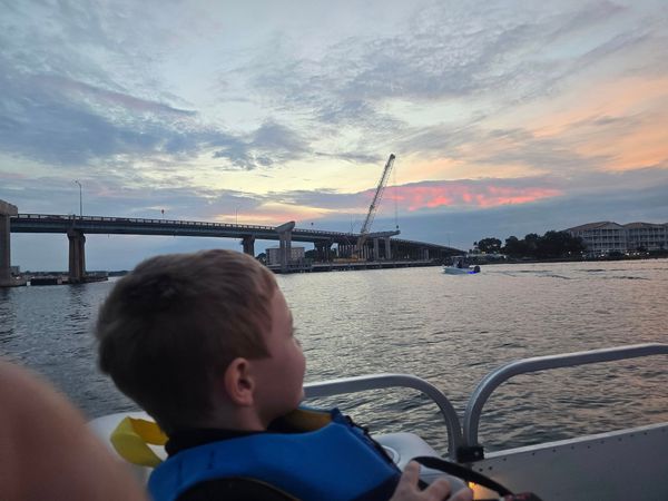 Sunset boat tour cruising Fort Walton Beach waters!