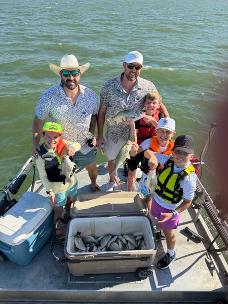 Forney striped bass and white bass filling the cooler!