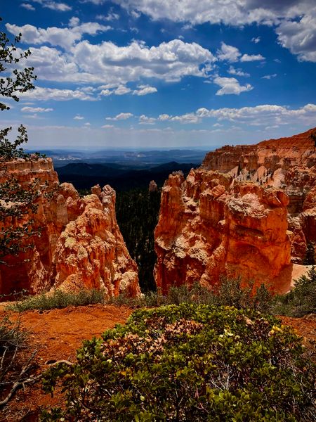 Massive cliffs and open terrain.