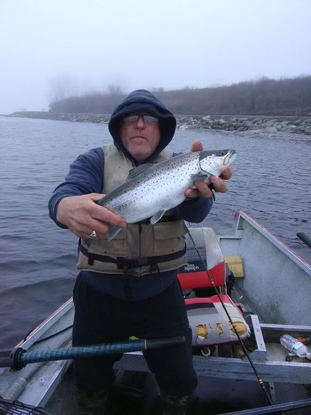 Oswego River drift boat tactics.