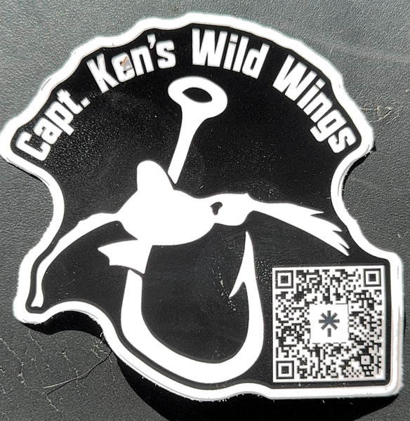 Lake Erie mallard hunting sticker with QR code.