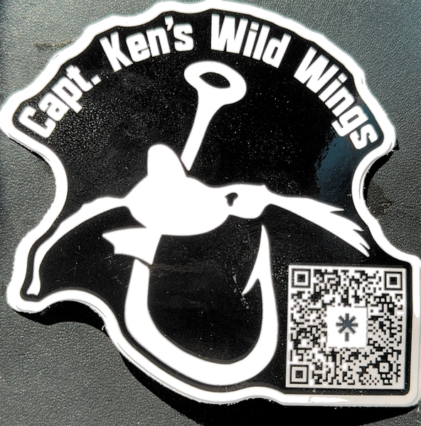Lake Erie mallard hunting sticker with QR code.