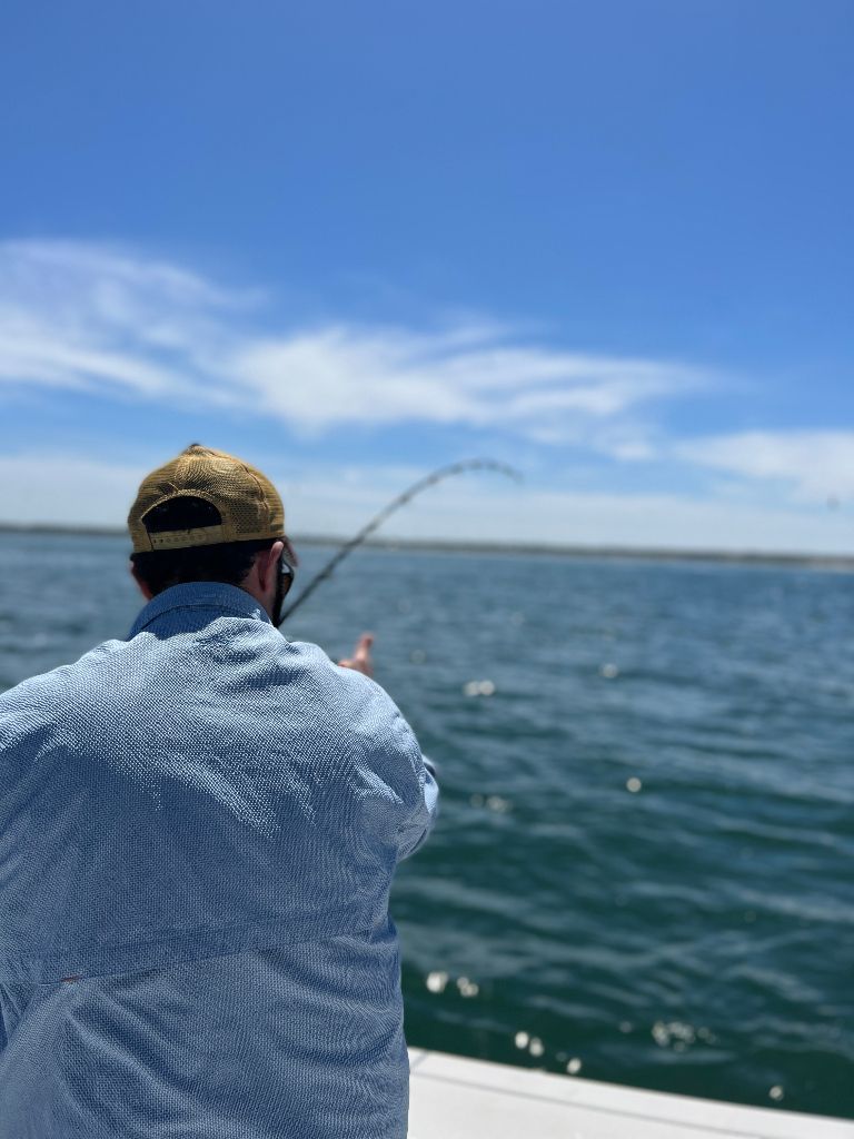 Fishing at a scenic location