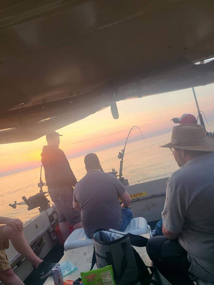 Fishing at a scenic location