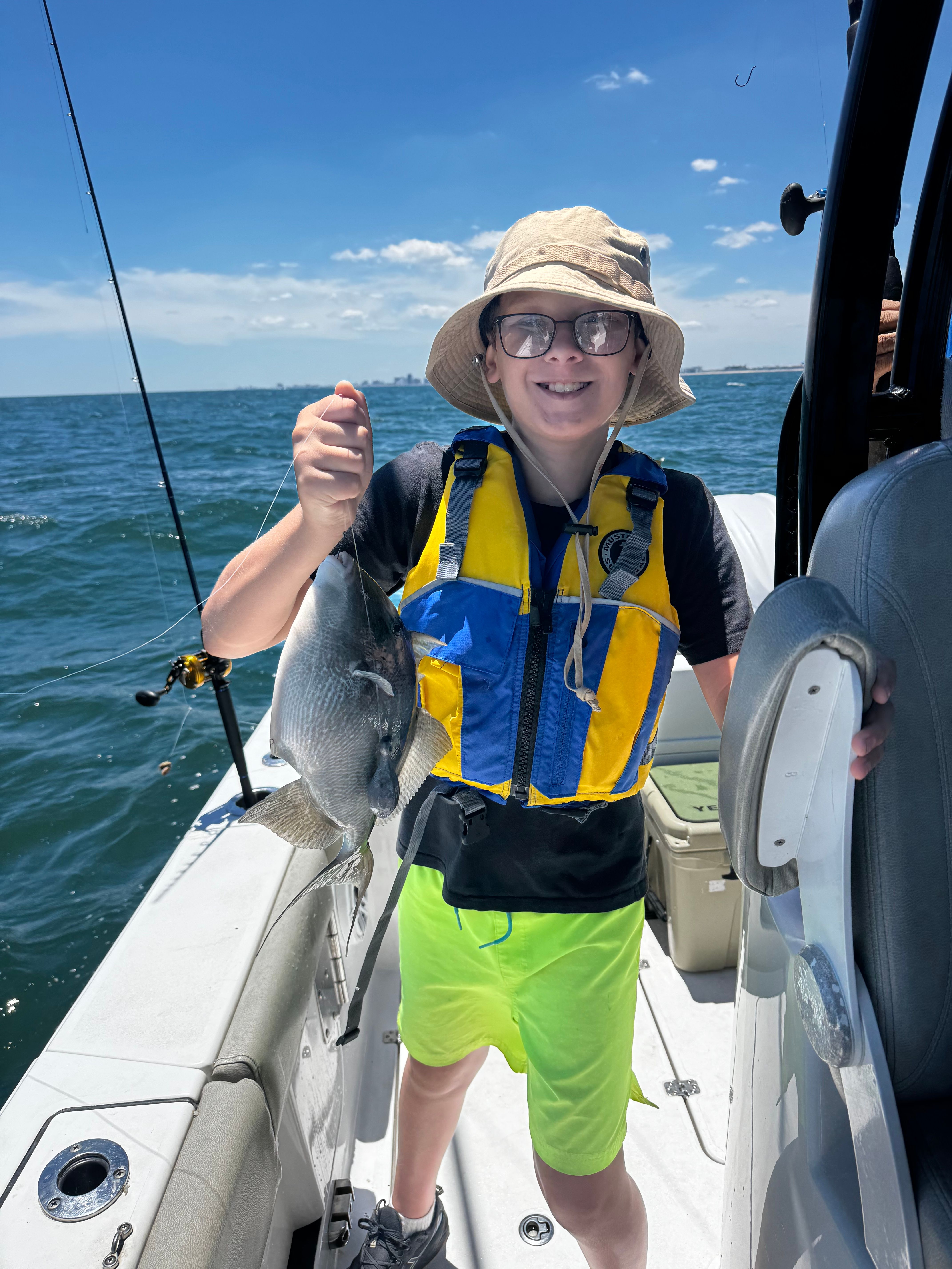 Grey triggerfish caught during offshore fishing trip