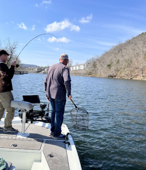 Angler fishing in a scenic location
