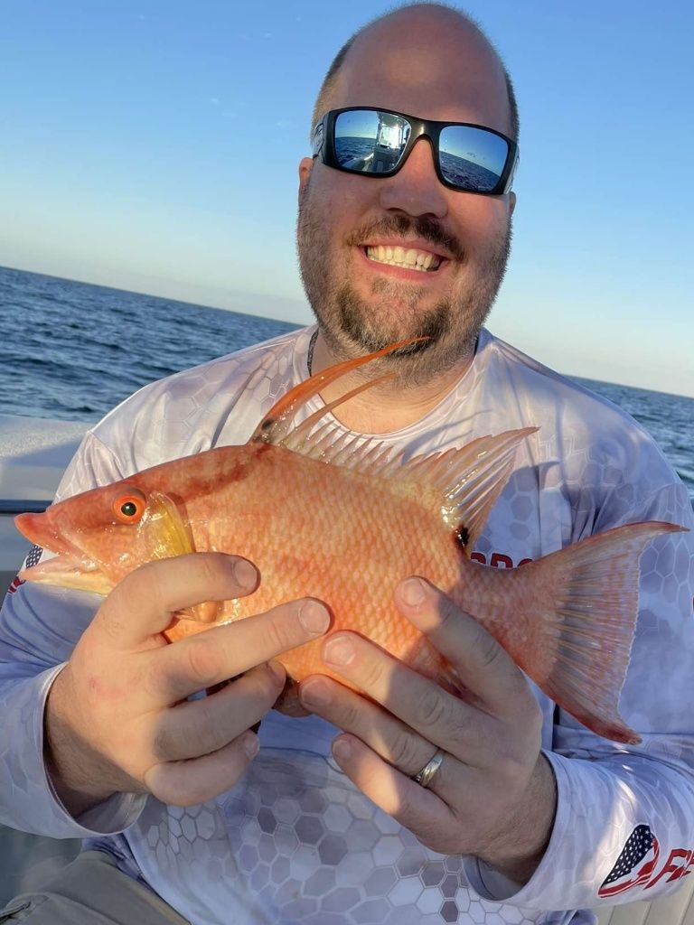 A single hogfish, 13 inches long, caught while fishing