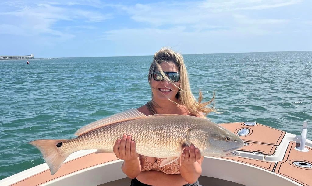 Redfish caught with fishing technique