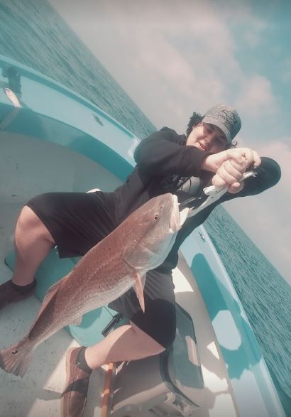 One person fishing in an unknown location