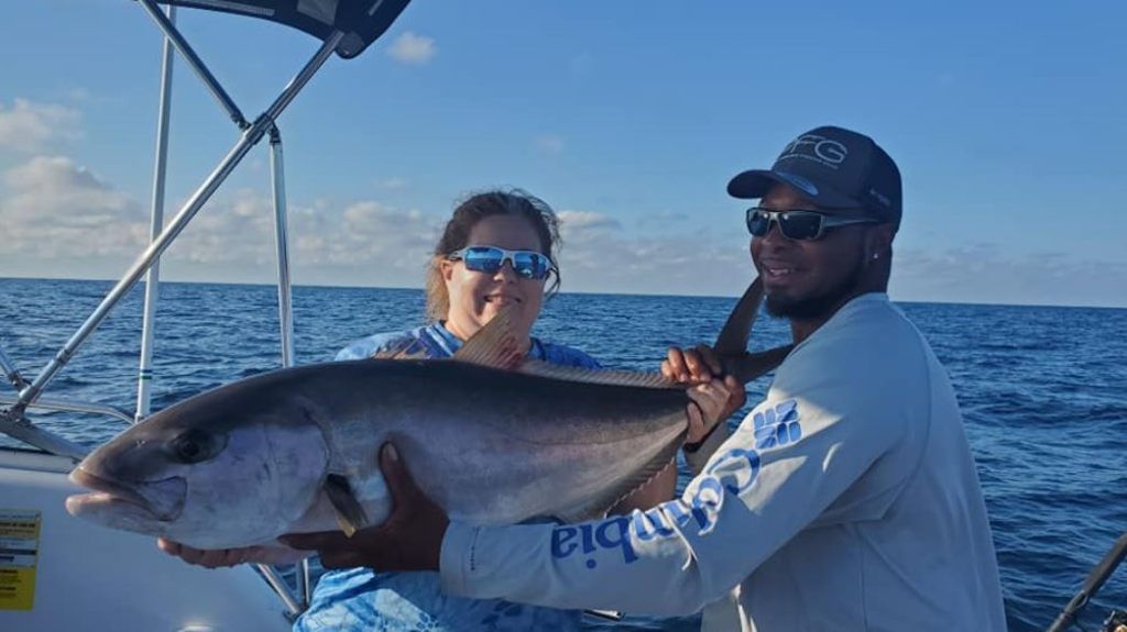 Fishing adventure with two people at unknown location