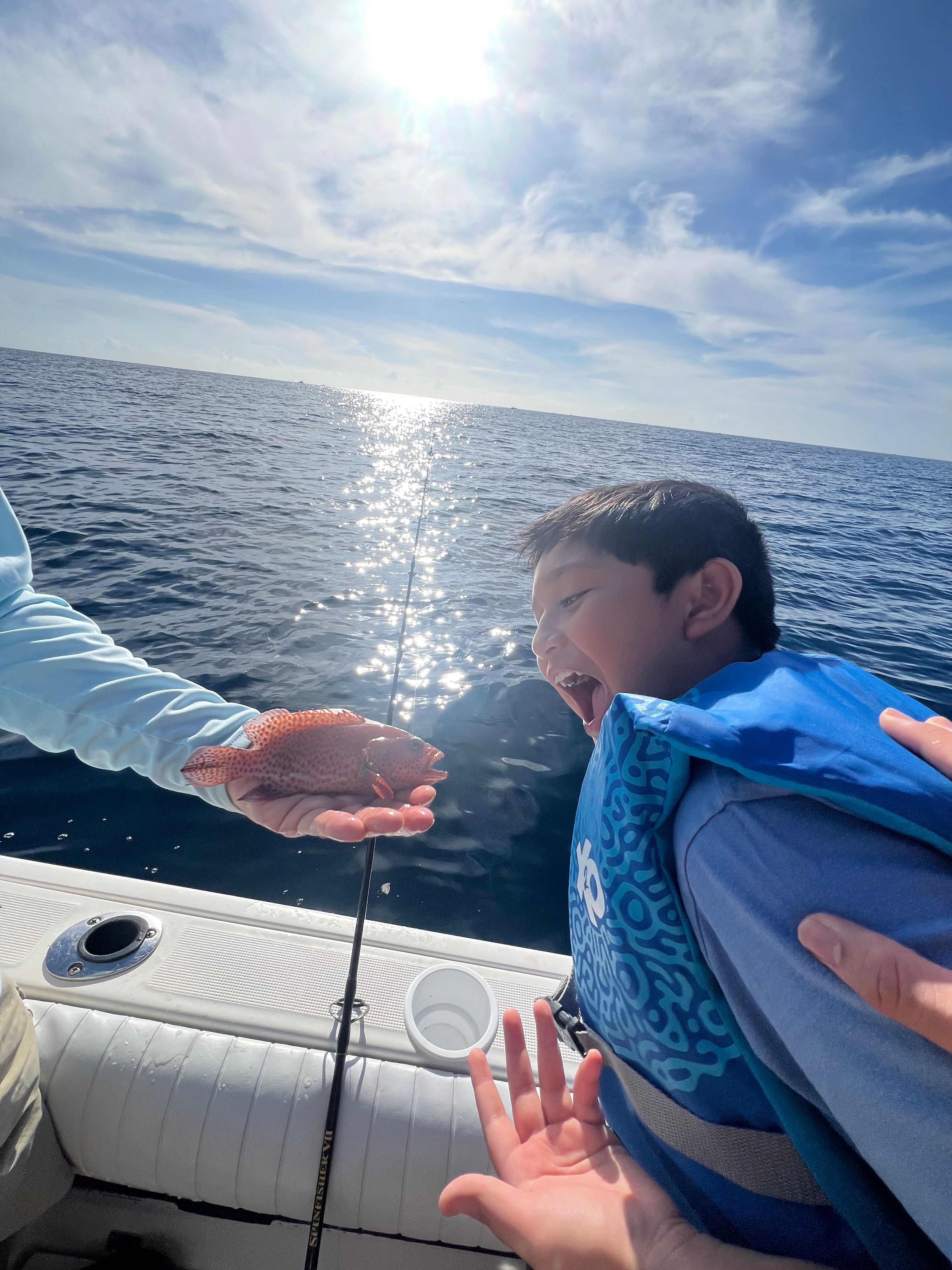 Graysby fish caught while fishing