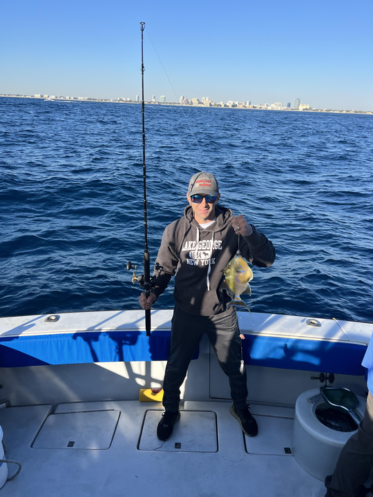 Hooked a keeper out on the open waters!