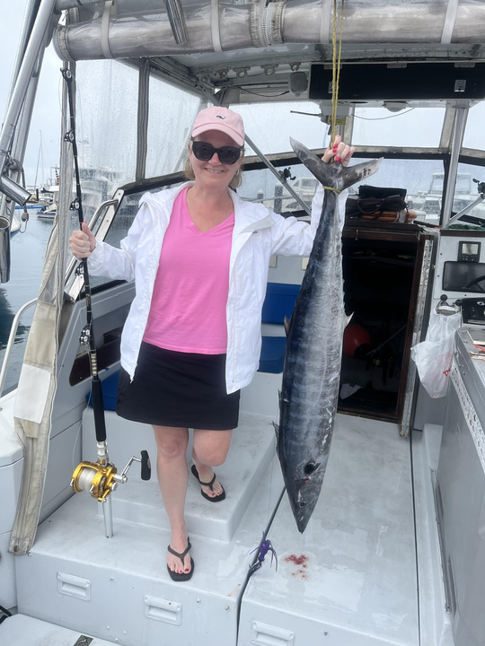 Angler lands a massive wahoo fish at the Riviera Beach City Marina