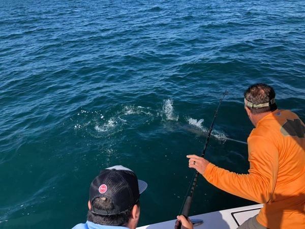 Fishing at a scenic location