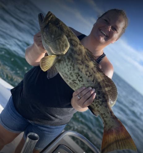 Gag grouper caught while fishing