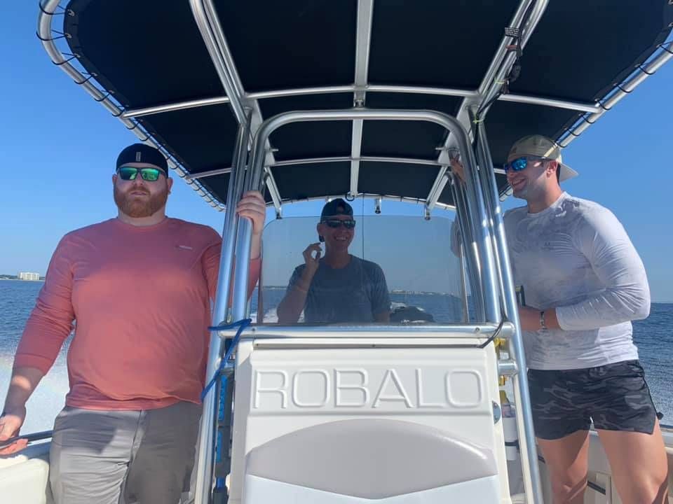 Three people fishing at an unknown location