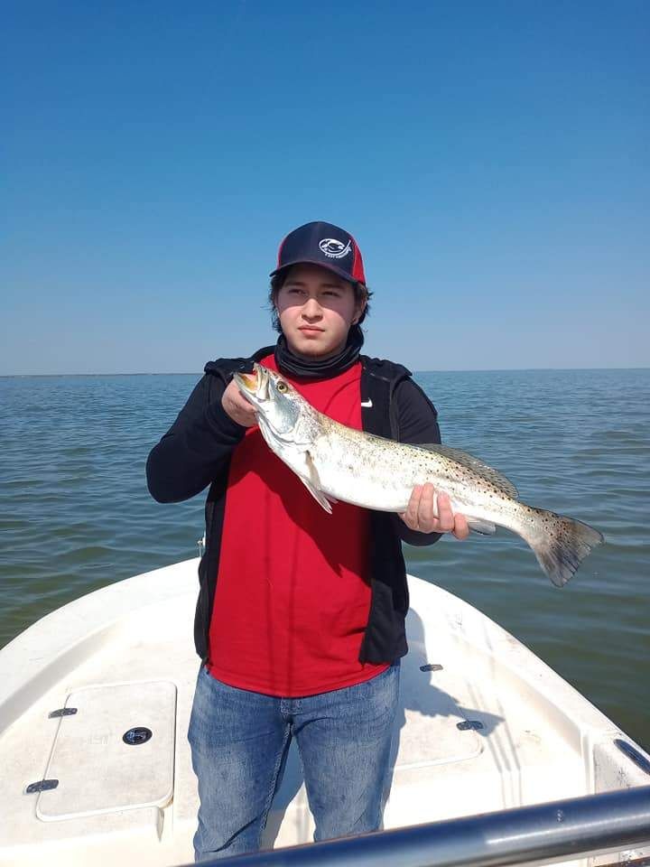 Spotted weakfish caught while fishing