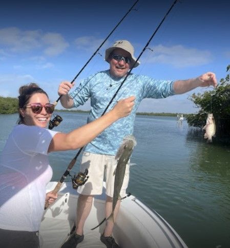 A person fishing in an unknown location