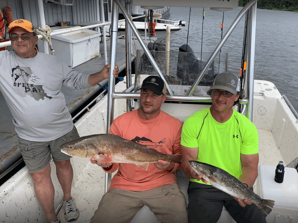 2 big fish caught while fishing at an unknown location