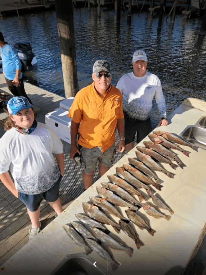 Three people fishing at an unknown location