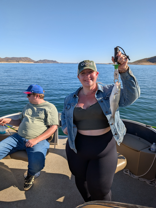 Peaceful day on the lake catching the big one.
