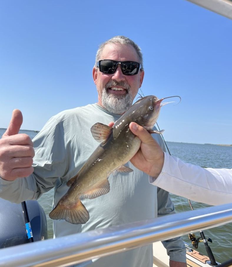 A single white catfish caught while fishing