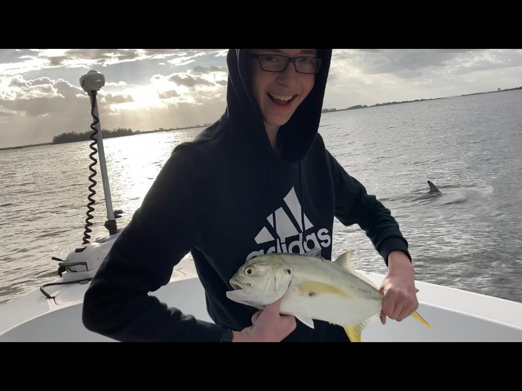Crevalle Jack, a 9-inch fish, caught while fishing