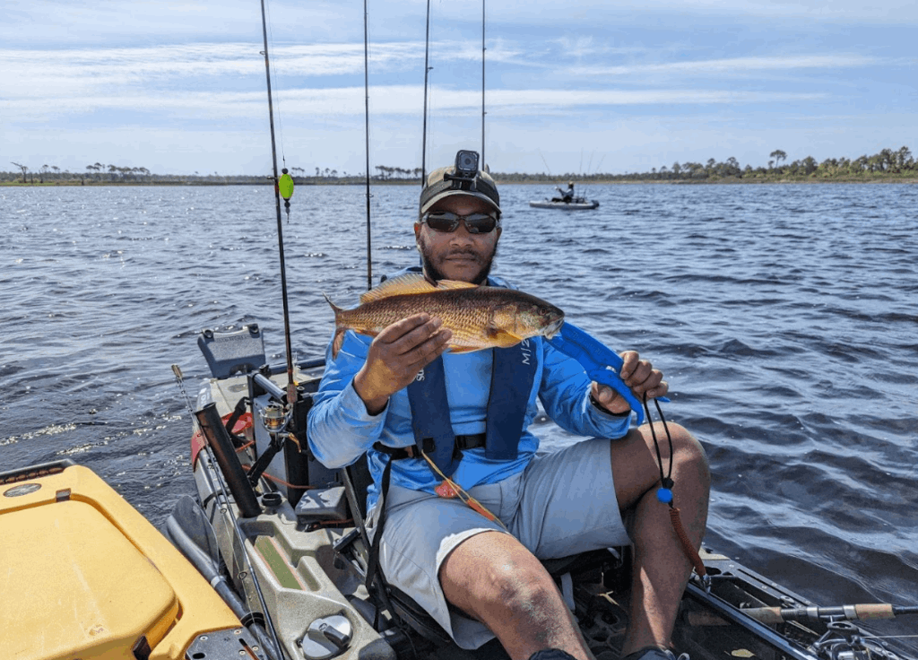 Angler fishing in unknown location