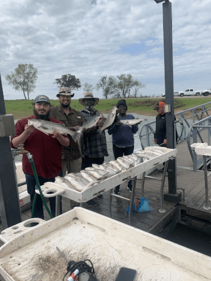 Fishing with four people at an undisclosed location