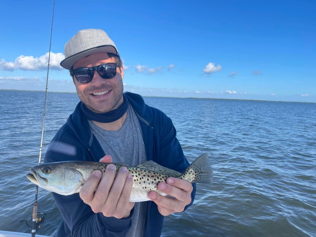 Spotted weakfish caught while fishing