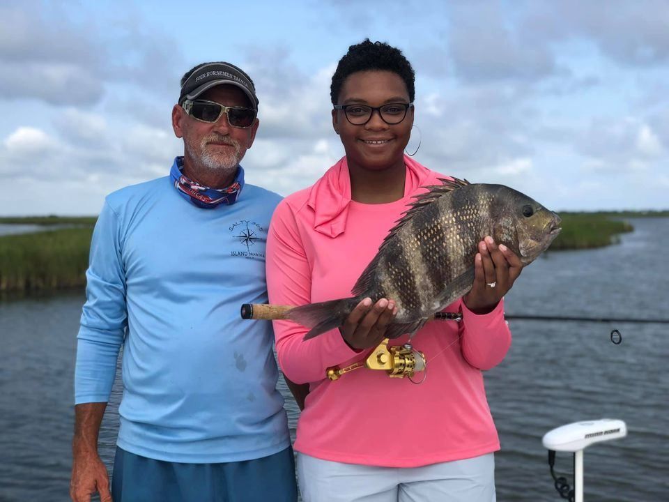 A single sheepshead fish caught while fishing