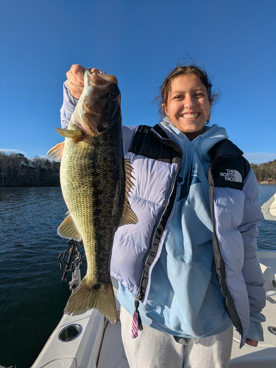 Peaceful day by the lake reeling in a few.