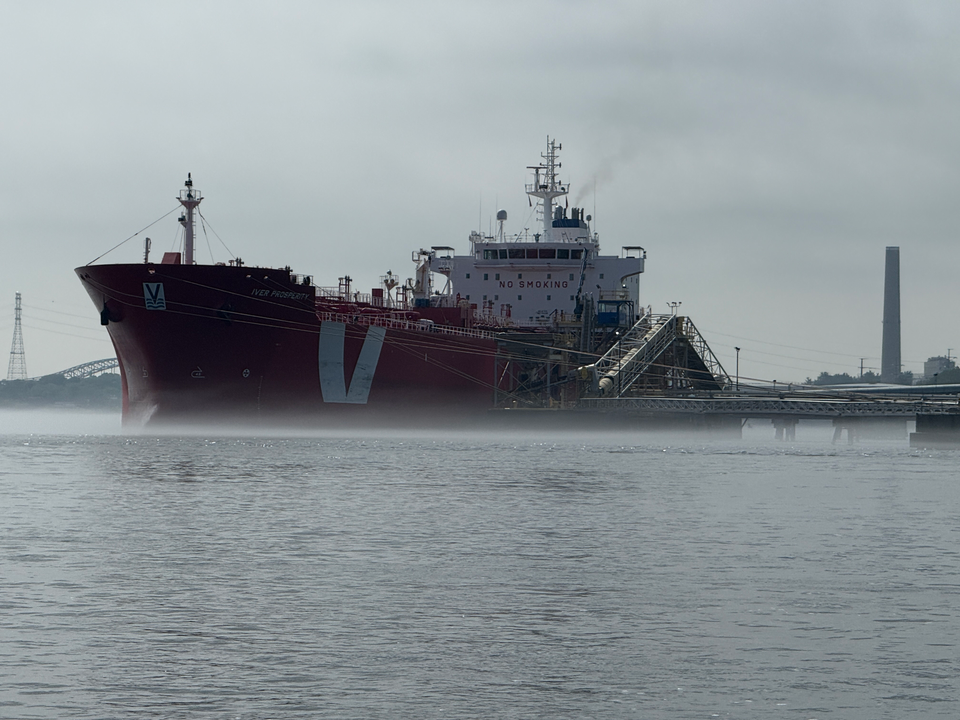 Casting lures and bait under the partly cloudy skies at the Portsmouth Marina.