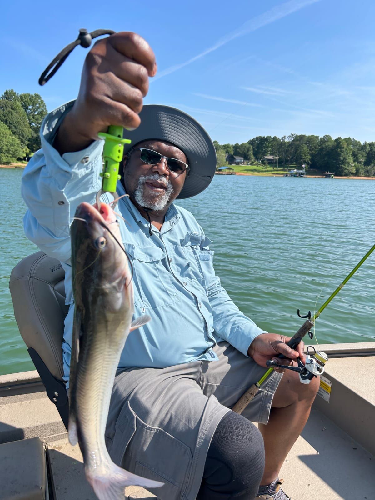 Channel catfish caught while fishing on a lake