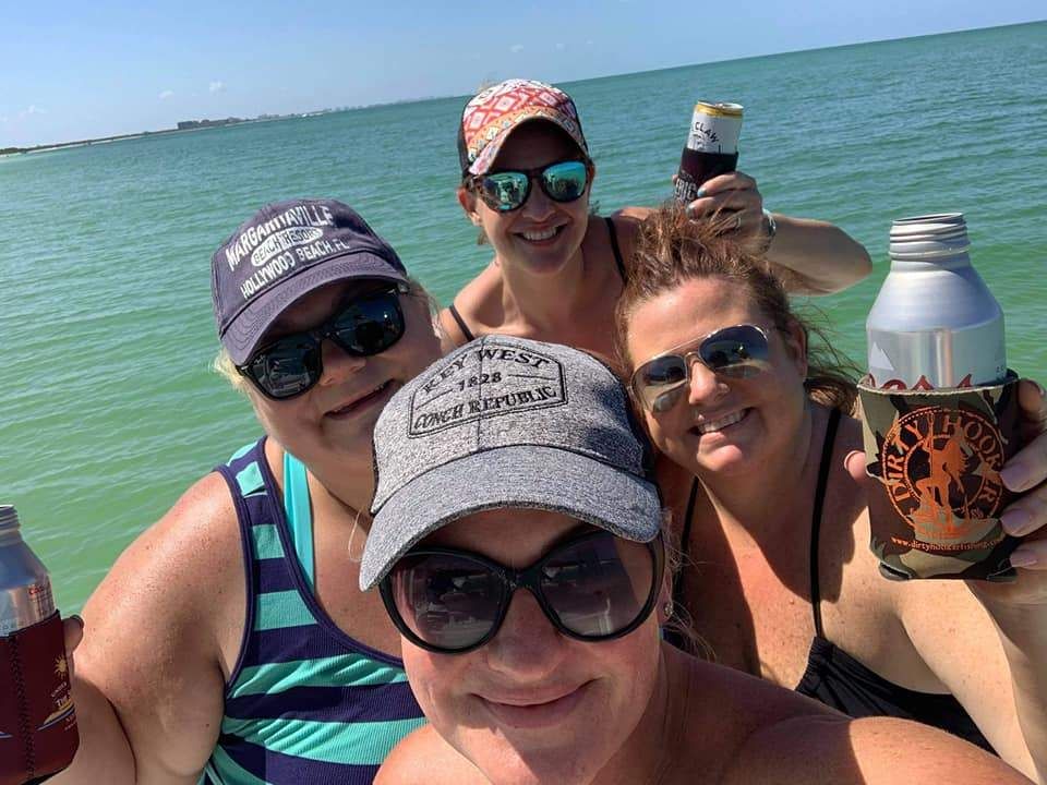 Three anglers fishing in a scenic location