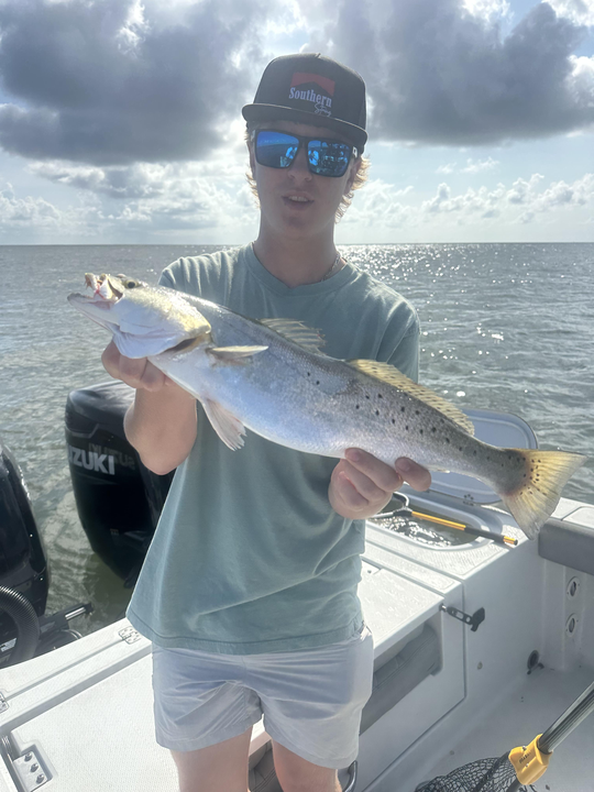 Battled this spotted weakfish with a variety of techniques on the water today!