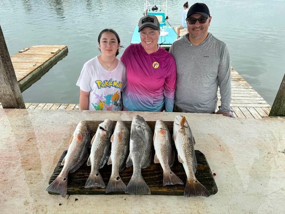 5 redfish caught while fishing