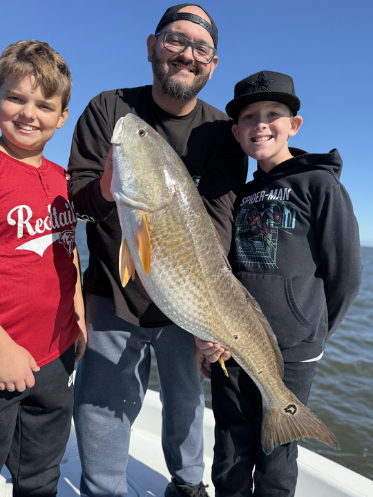 Nice redfish on deep sea light tackle with clearing afternoon conditions!