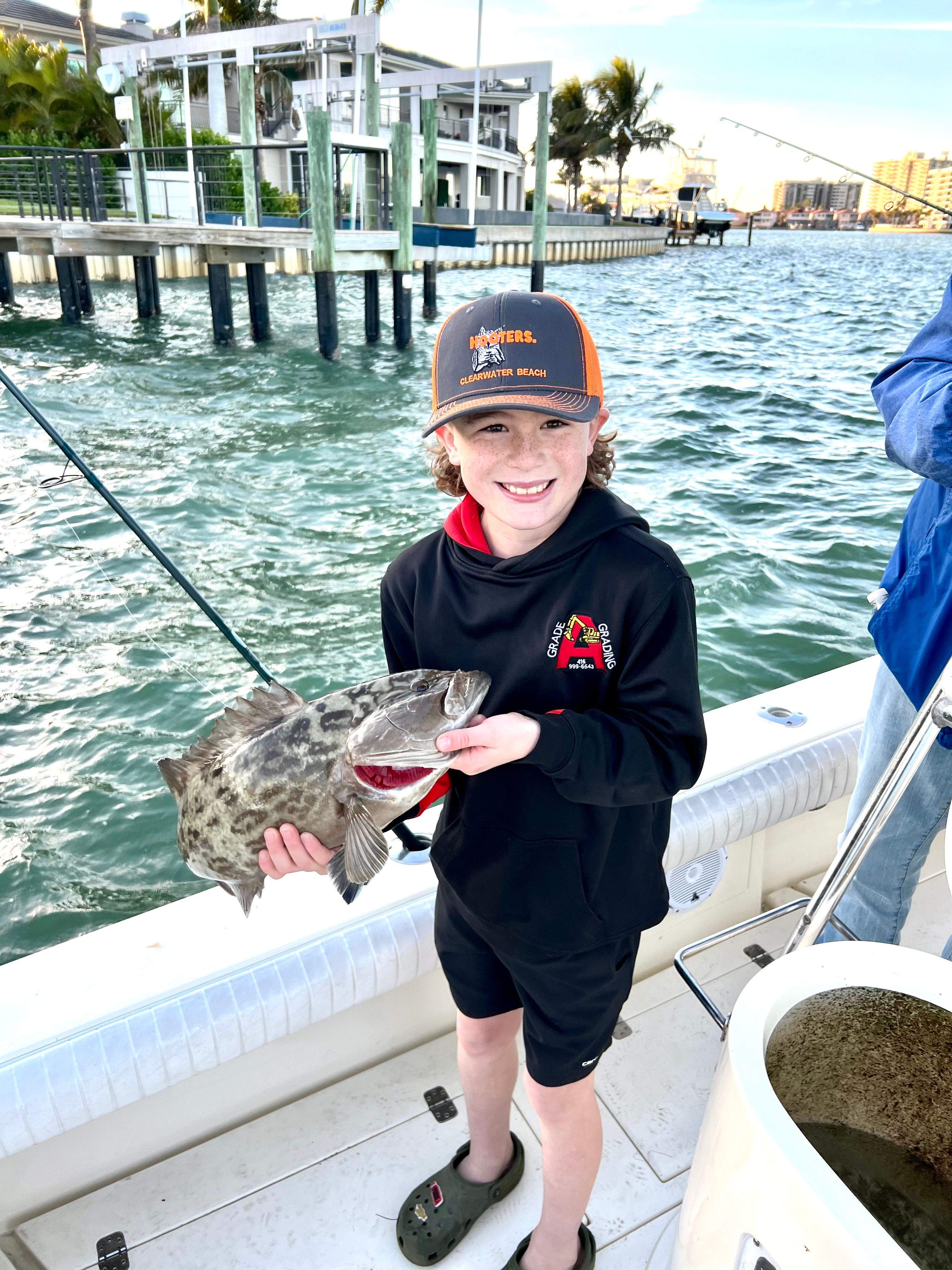 A gag grouper caught while fishing