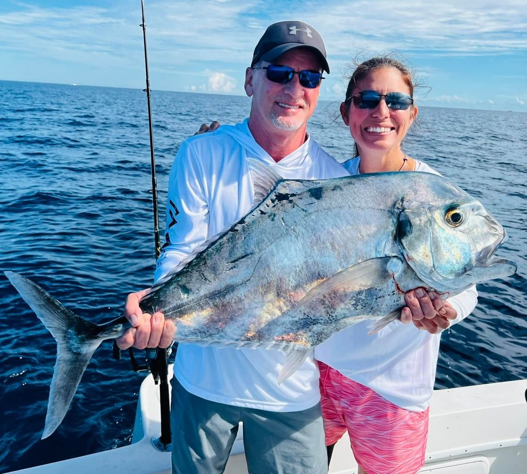 Majestic African Pompano fish caught while fishing