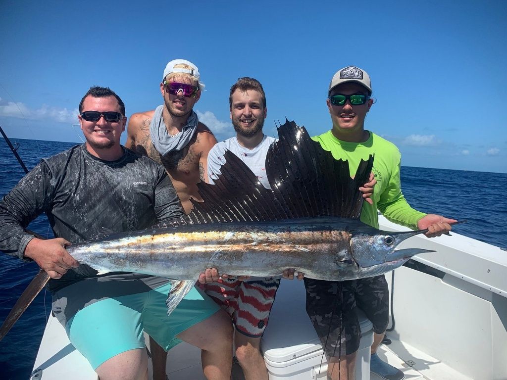 Photograph of a large Atlantic Sailfish caught while fishing