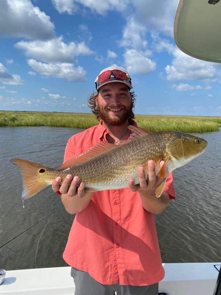 Redfish measuring 25 inches caught while fishing