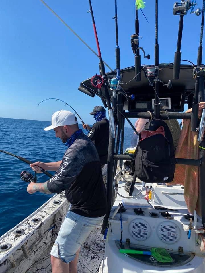 Lone angler fishing in unknown location