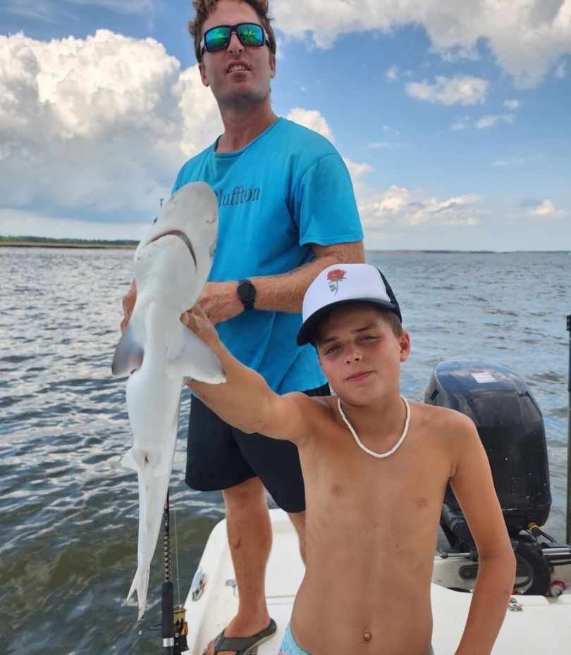 One Atlantic Sharpnose Shark, 26 inches long, caught while fishing