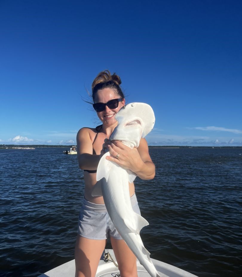 Caught an Atlantic Sharpnose Shark while fishing