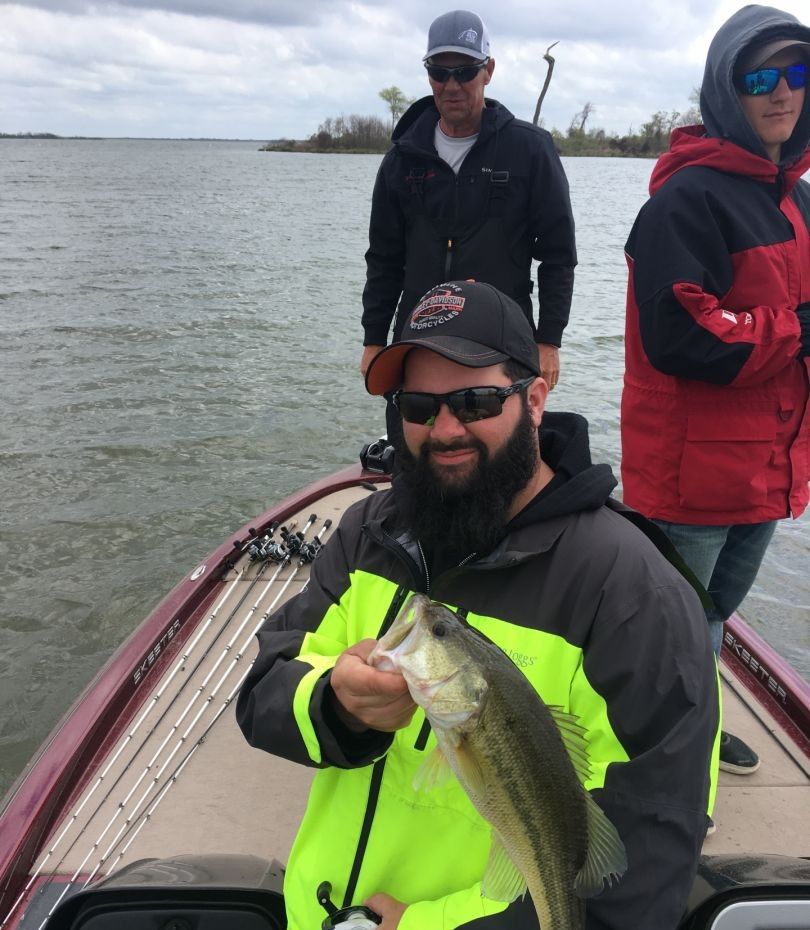 Largemouth bass caught while fishing