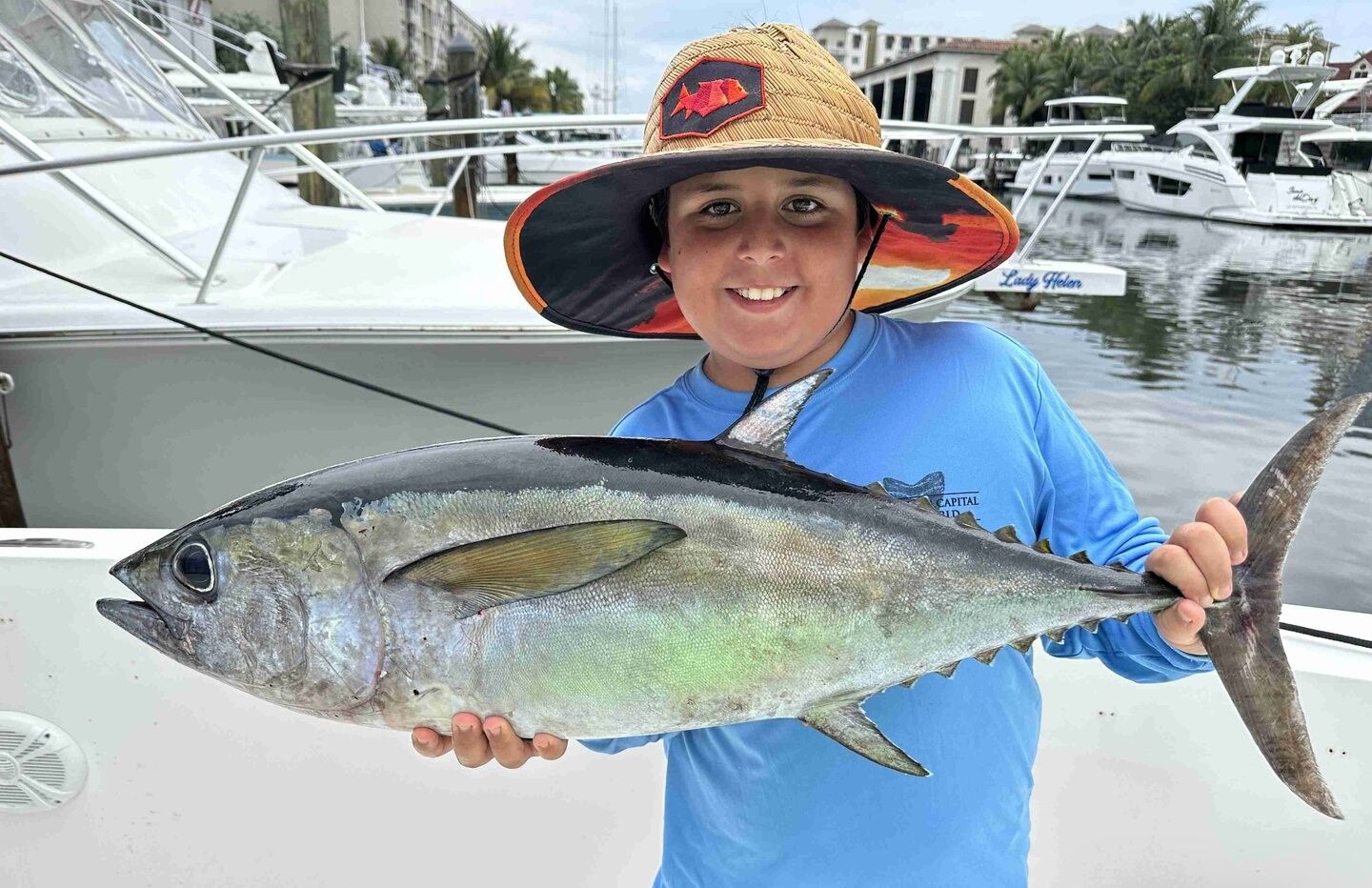 Blackfin tuna caught while fishing