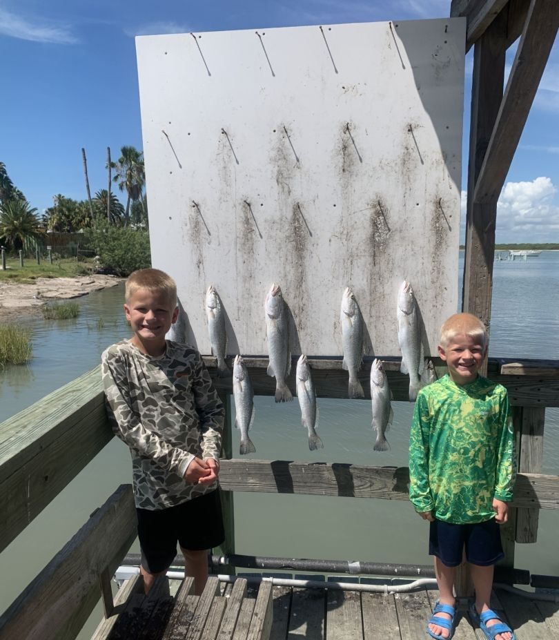 Fishing trip with 7 unspecified fish and 2 people