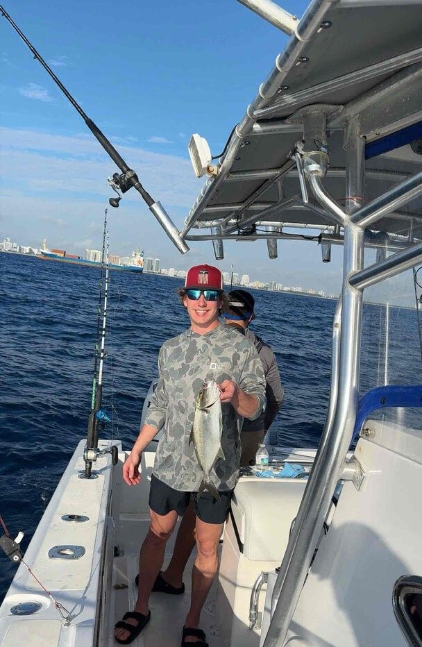 One person fishing in an unknown location