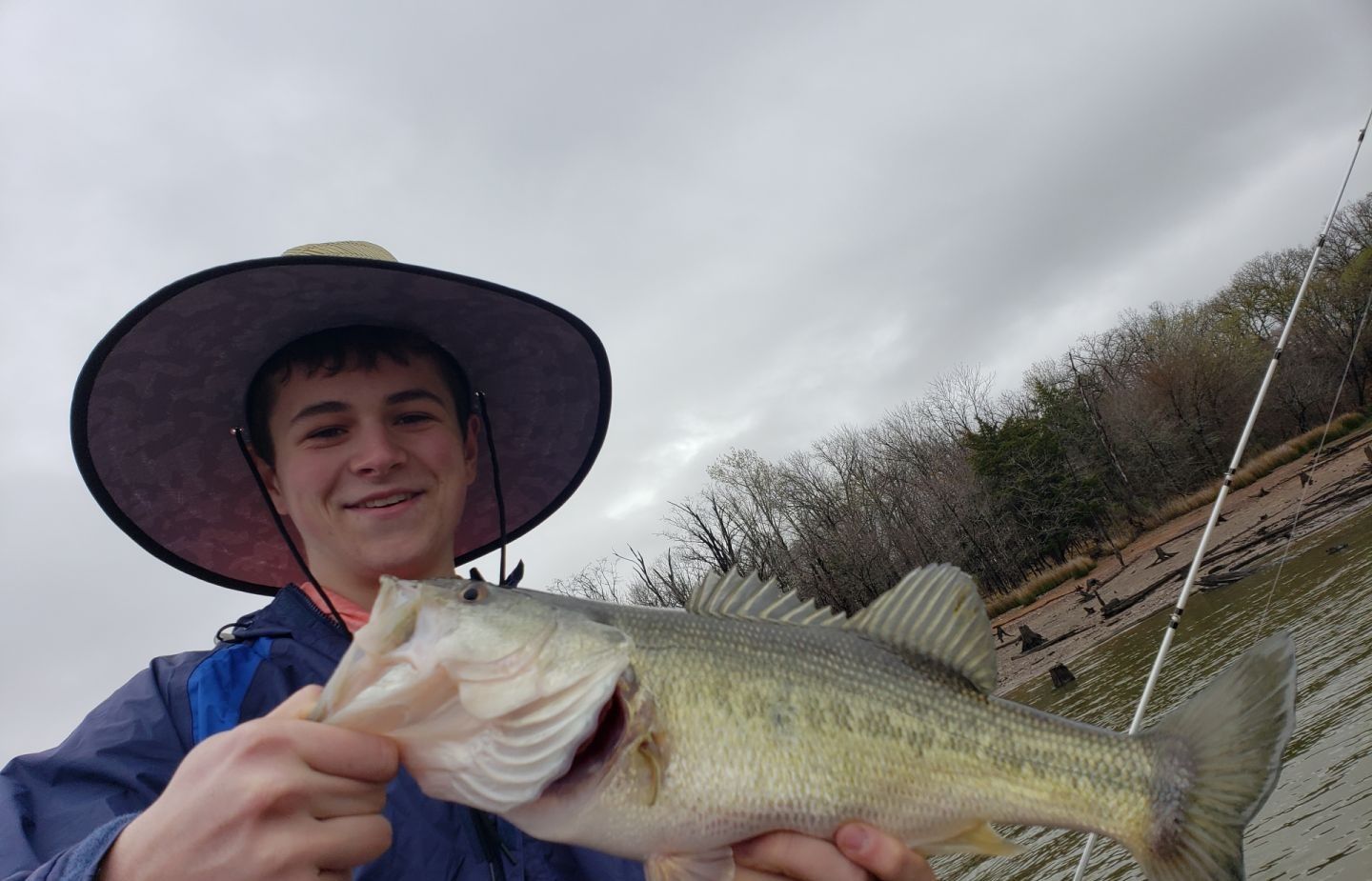 Largemouth bass caught while fishing